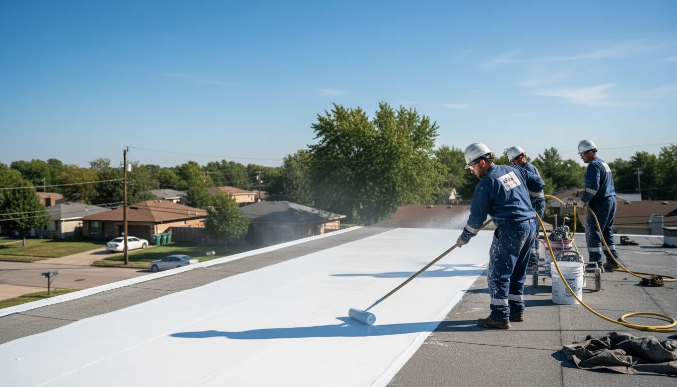 Commercial roof coating in Stowell, TX near me